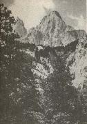 william r clark mount whiney isydandan av sirra nevada bestegs forst 1873 av tre fiskare. painting